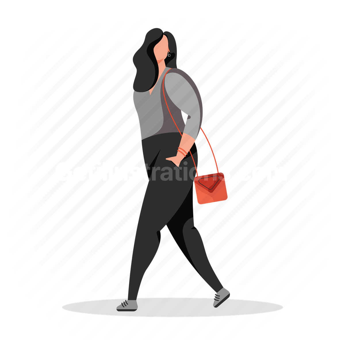 woman, casual, handbag, bag